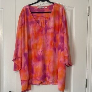 Vibrant Pink and Orange Women's Tunic